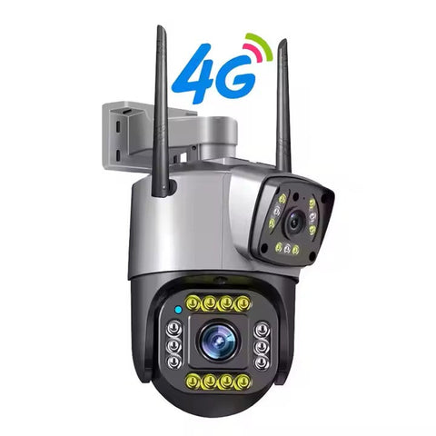 Cameră Supraveghere Inteligentă cu 2 Camere AT PERFORMANCE® – 4MP, WiFi, Audio, Vedere Nocturnă, Rotire 360° Orizontală + Cadou Card SD 32GB