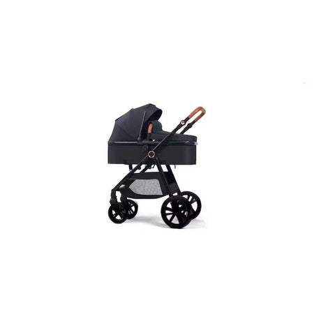 Carucior pentru copii, At Performance, 2 in 1, Landou, Scaun sport reversibil, Blocare roti, Spatiu depozitare, Plibil, Negru.