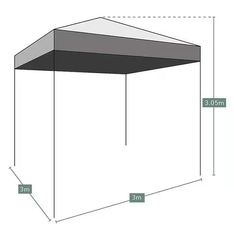 Cort tip Pavilion AT PERFORMANCE 3x3m , Prelata Impermeabila, Pliabil, Structura Metalica Solida, Pentru Curte, Gradina, Evenimente, Alb.