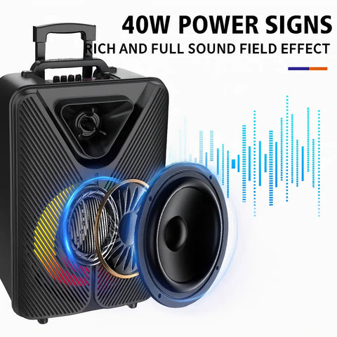 Boxă Portabilă Bluetooth Sing-e ZQS15123, 15”, 40W, Lumini RGB, 2 Microfoane & Telecomandă