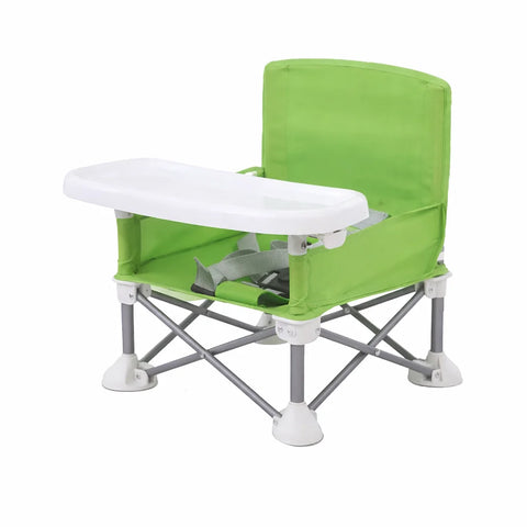 Scaun bebe, pliabil, compact, portabil, usor de depozitat, cu tava detasabila, pentru masa si joaca, cu spatiu de depozitare, ham de siguranta in 5 puncte