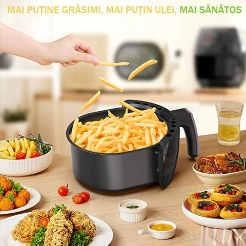Friteuza Air Fryer RAF cu aer cald, fara ulei, Capacitate 3L, 12 Programe, AT PERFORMANCE, 1500W, Negru