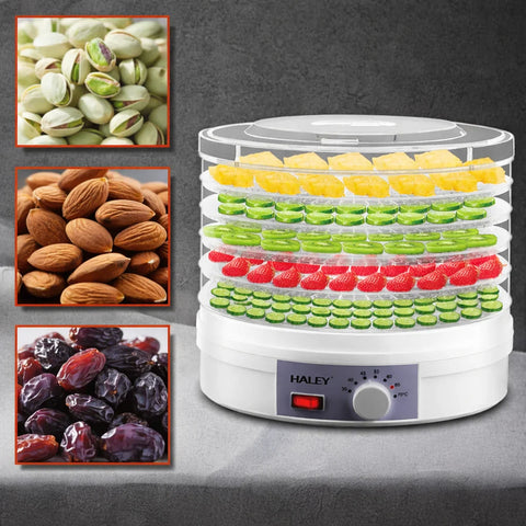HALEY HY-980I – Deshidrator Fructe și Legume, 350W, 5 Tăvi, Control Temperatură 35–70°C