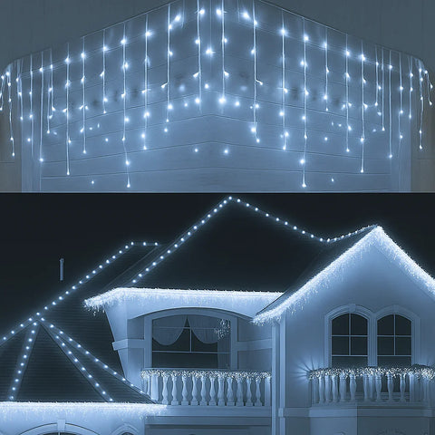 Ghirlandă luminoasă Crăciun 12 metri AT PERFORMANCE® – 300 LED-uri alb rece, decor interior/exterior
