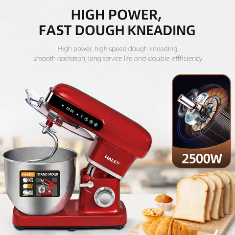 Mixer Planetar Profesional HALEY HY-2418, 2500W, Bol Inox 12L, 9 Viteze + Pulse, Display Touch