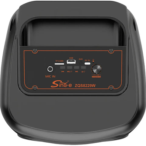 Boxă Portabilă AT Performance ZQS8229W cu Difuzoare 8" ×2, 40W și Baterie 4500 mAh – LED RGB, Microfon Inclus