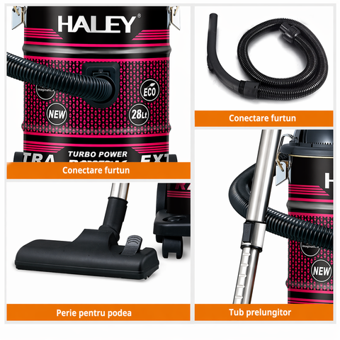 Aspirator Profesional HALEY HY-9924 AB, 5000W, 28L, Funcție Suflare