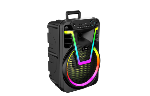 Boxa Portabila AT PERFORMANCE®, cu Lumini RGB, cu Maner, Putere 200W, MP3, USB, Bluetooth, TF, WIFI, Slot Microfon, Karaoke, Acumulator, Negru