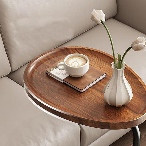 Masuta cafea ovala, AT PERFORMANCE®, awwaline, lemn, maro, 45 x 30 x 60cm.
