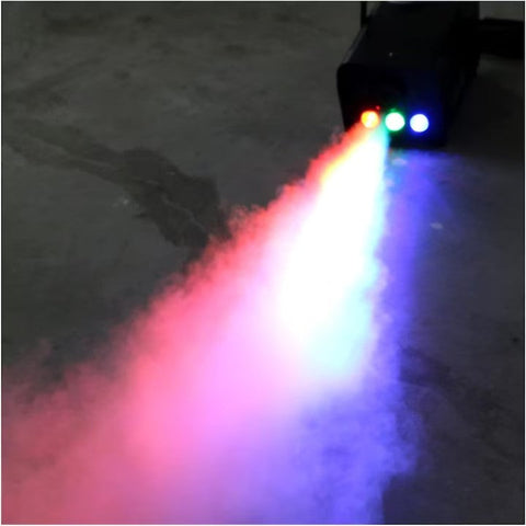 Masina de fum, AT PERFORMANCE®, cu LED-uri 600W, telecomanda, jocuri de lumini, metal, Negru.