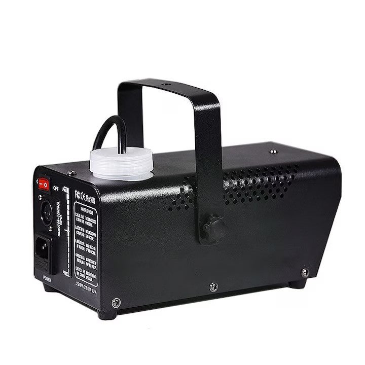Masina de fum, AT PERFORMANCE®, cu LED-uri 600W, telecomanda, jocuri de lumini, metal, Negru.