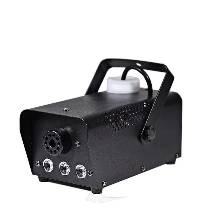 Masina de fum, AT PERFORMANCE®, cu LED-uri 600W, telecomanda, jocuri de lumini, metal, Negru.