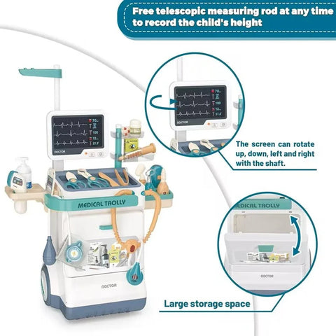 Set Doctor cu Troler – Jucărie Educativă 26 Piese, Cadoul Perfect pentru Copii