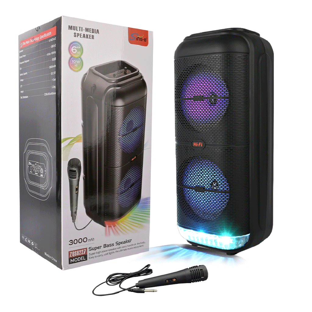 Boxă Portabilă AT Performance – Bluetooth 5.0, LED RGB, Radio FM, USB, Microfon Inclus