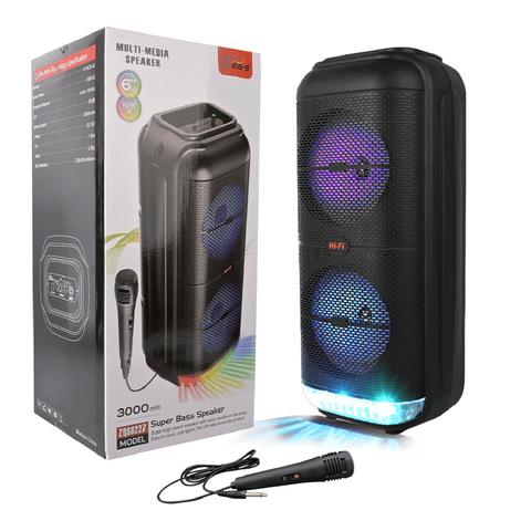 Boxă Portabilă AT Performance – Bluetooth 5.0, LED RGB, Radio FM, USB, Microfon Inclus