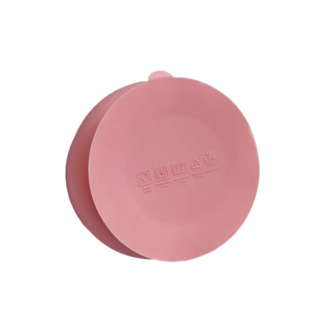 Set 6 piese din silicon fara BPA, AT PERFORMANCE®, de diversificare a hranei pentru bebelusi, 6+ luni, cu Bol, Farfurie, Cana cu pai Lingurita, Furculita, Bavetica Roz