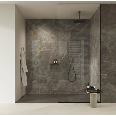 Set 10x Tapet Marmura, AT PERFORMANCE®, suprafata acoperire 1.8 mp, autoadeziv, waterproof, usor de montat, design modern, 30x60 cm, maro