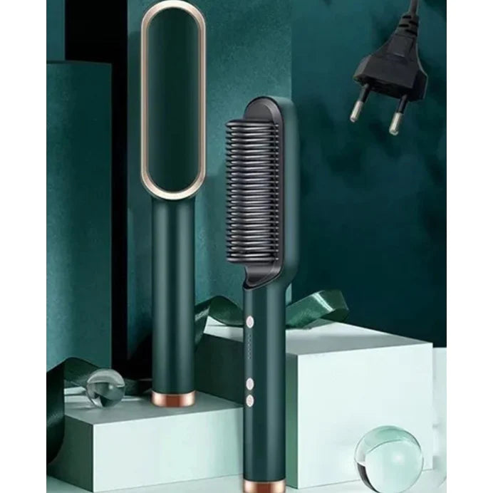Perie electrica, AT PERFORMANCE, profesionala, pentru indreptat parul si coafat, verde