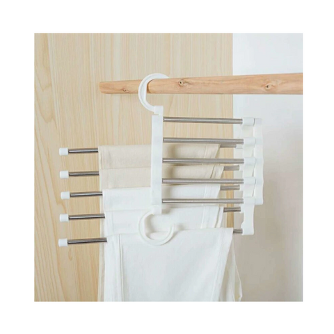 Umeras multiplu, At Performance, pentru pantaloni/prosoape, tip cascada, 2 tipuri de pozitionare, 5 brate extensibile, alb