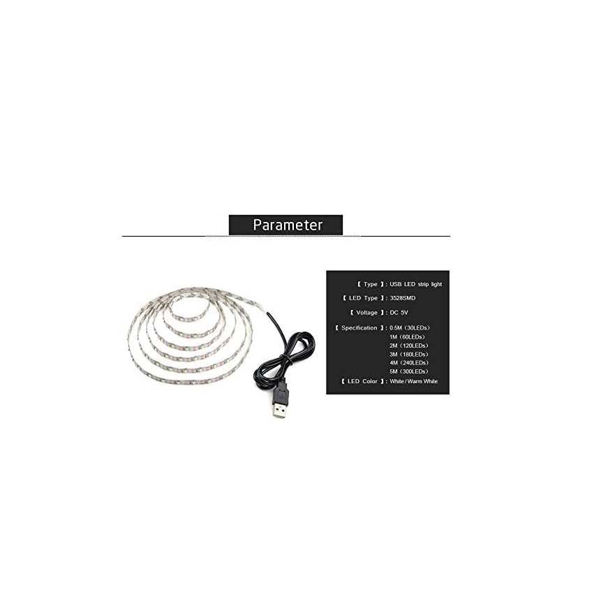 Banda led USB, decor lumini, 5V, AT PERFORMANCE®, 5m, leduri RGB, alimentare USB