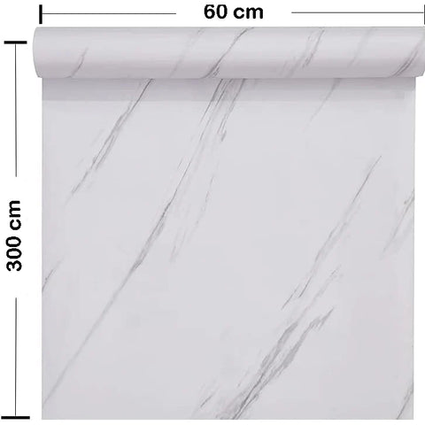 Rola tapet modern, imitatie de marmura At Performance rezistent, la apa, compact, autoadeziv, 60cmx 300 m, alb