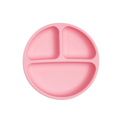 Set 6 piese din silicon fara BPA, AT PERFORMANCE®, de diversificare a hranei pentru bebelusi, 6+ luni, cu Bol, Farfurie, Cana cu pai Lingurita, Furculita, Bavetica Roz