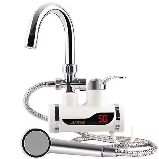 Robinet Electric cu Duș AT PERFORMANCE®, Incalzire Instantanee, 3KW, Display LCD, Apa Fierbinte în 3 Secunde – Cu Furtun 150cm și Pară de Duș Incluse