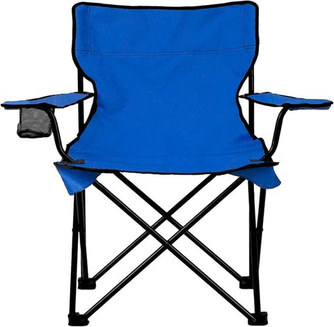 Set 2 Scaune pliabile AT PERFORMANCE® – Camping & Plajă, 120 kg, Suport băutură + Genți transport, Portabile, ușoare, pentru drumeții, picnic, pescuit – Albastru
