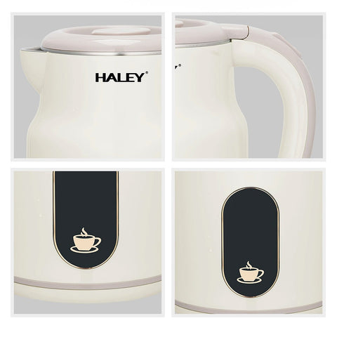 Fierbător Electric HALEY HY-8977, 2.5L, 1500W, Inox, Oprire Automată, Bază 360°