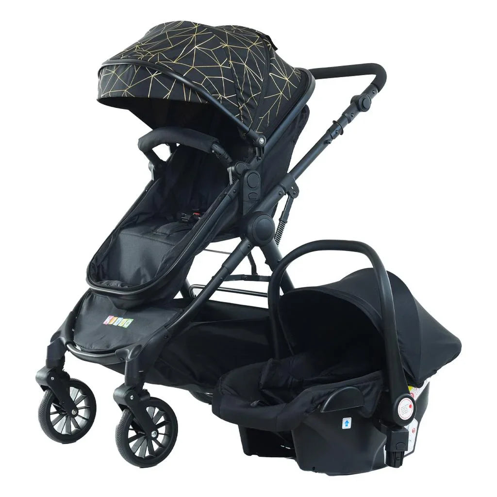 Cărucior 3 în 1 KIDOO – auto i-Size, landou, scaun sport și scoică auto. Suspensii, pliere rapidă, copertină extensibilă, centură 5 puncte. Ideal 0–36 luni. Sistem complet pentru părinți.