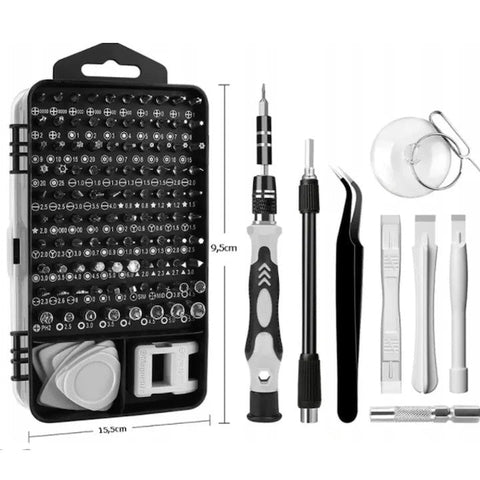 Set 115 piese, surubelnite de precizie At Performance®, mecanica fina, cromate, pentru dispozitive electronice.