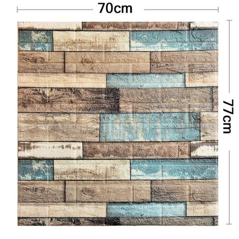 Set 10x Tapet Autocolant 3D AT Performance® – Model Cărămidă Realist, 70x77cm, Spumă, Maro/Albastru, Rezistent la Apă, Montaj Ușor